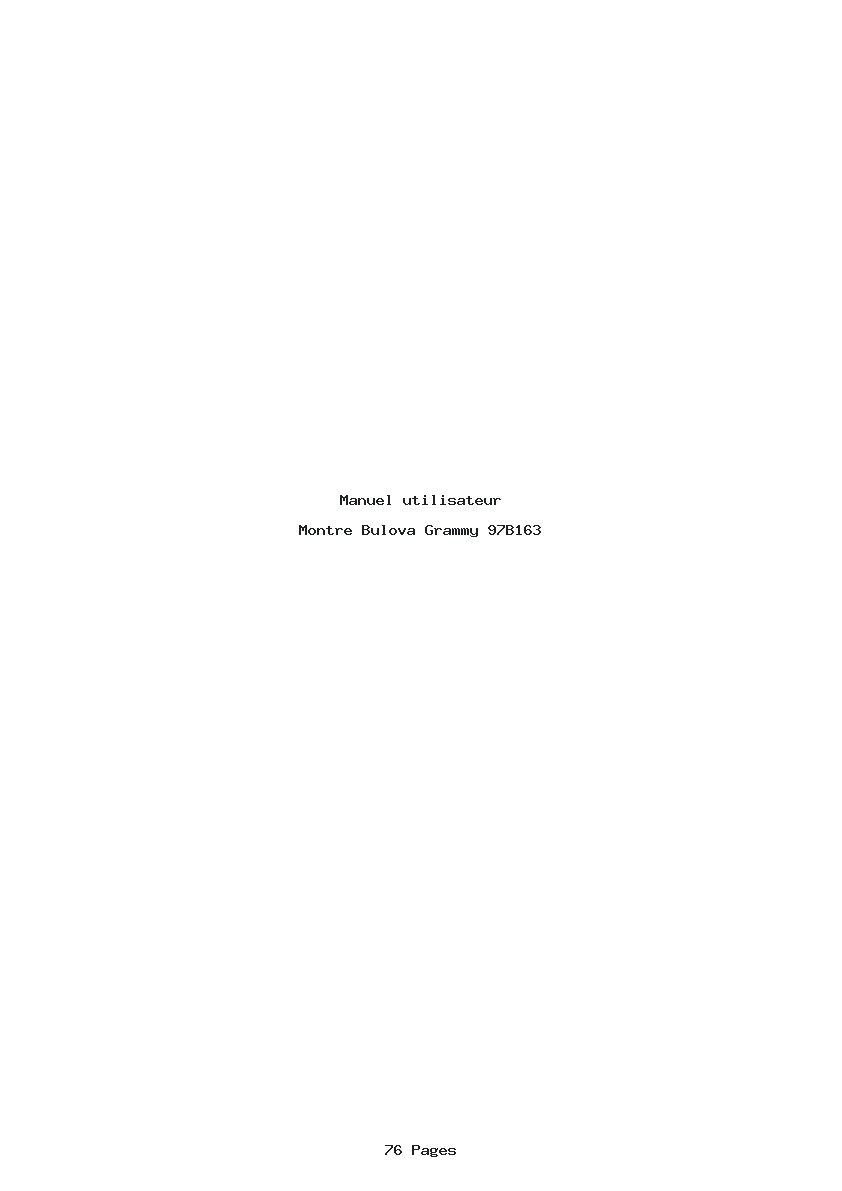 Page 1 de la notice Manuel utilisateur Bulova Grammy 97B163