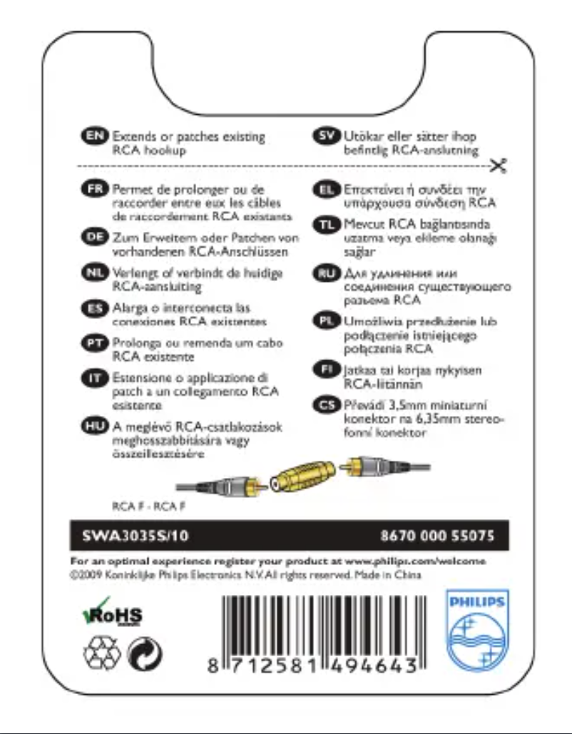Página 1 del manual Manual de instrucciones Philips SWA3035S