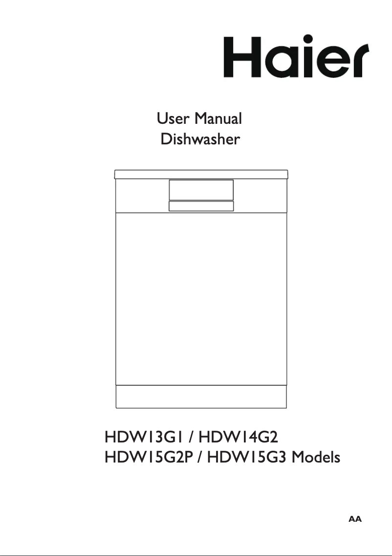 Page 1 de la notice Manuel utilisateur Haier HDW13G1