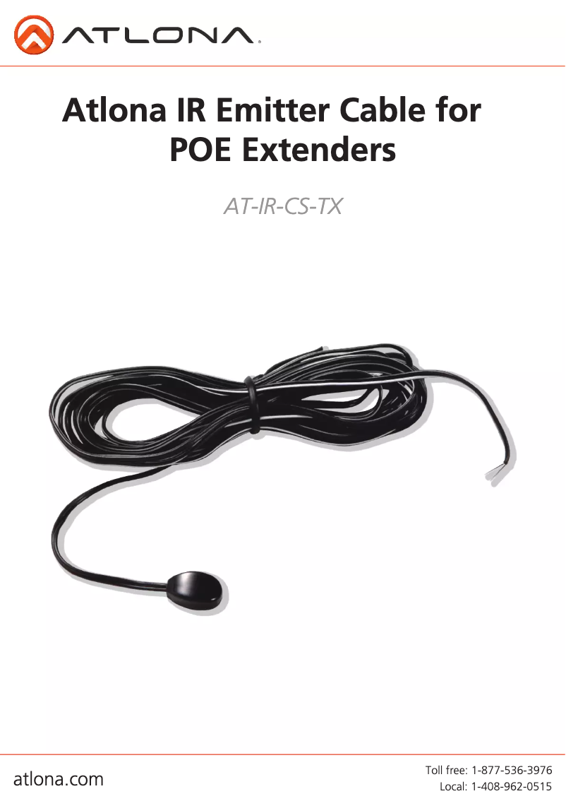 Page 1 de la notice Manuel utilisateur Atlona AT-IR-CS-TX