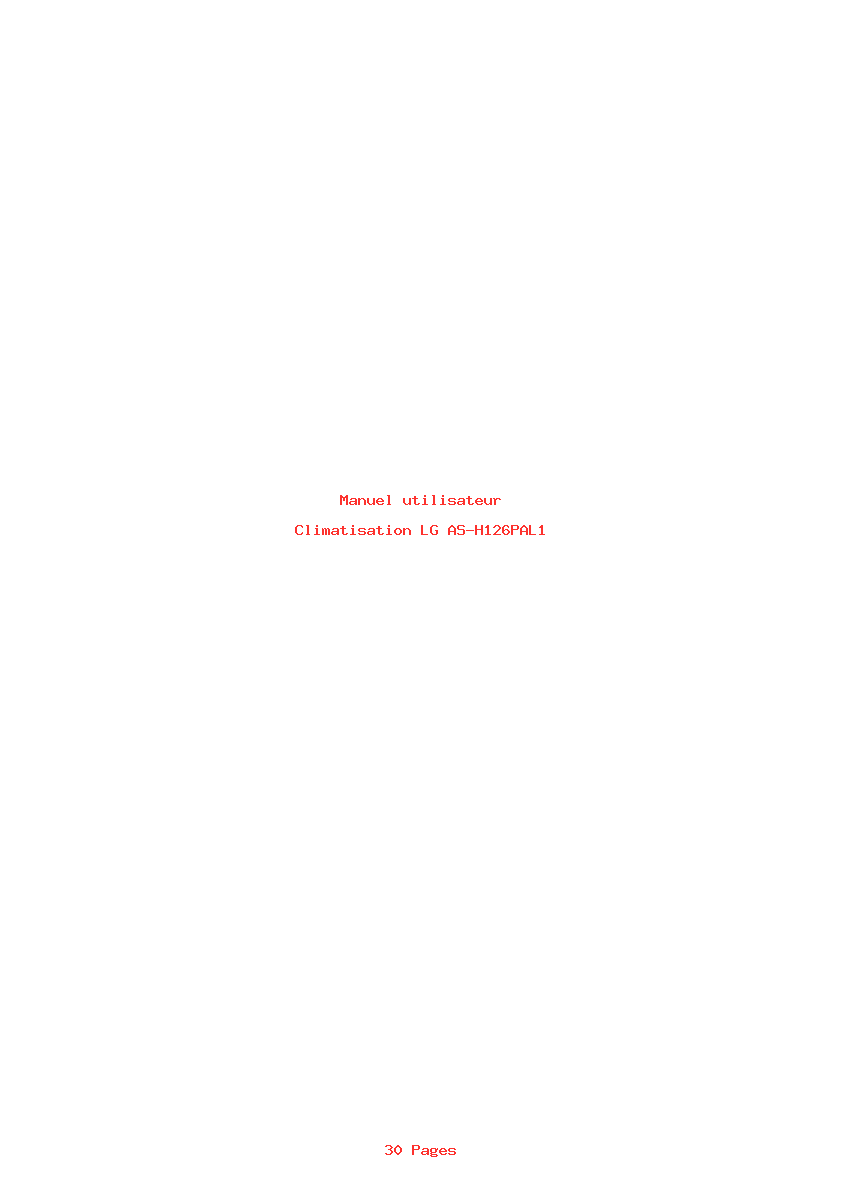 Page 1 de la notice Manuel utilisateur LG AS-H126PAL1