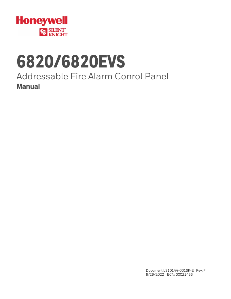 Página 1 del manual Manual de usuario Honeywell 6820