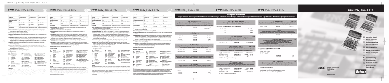 Page 1 de la notice Manuel utilisateur Ibico 208x