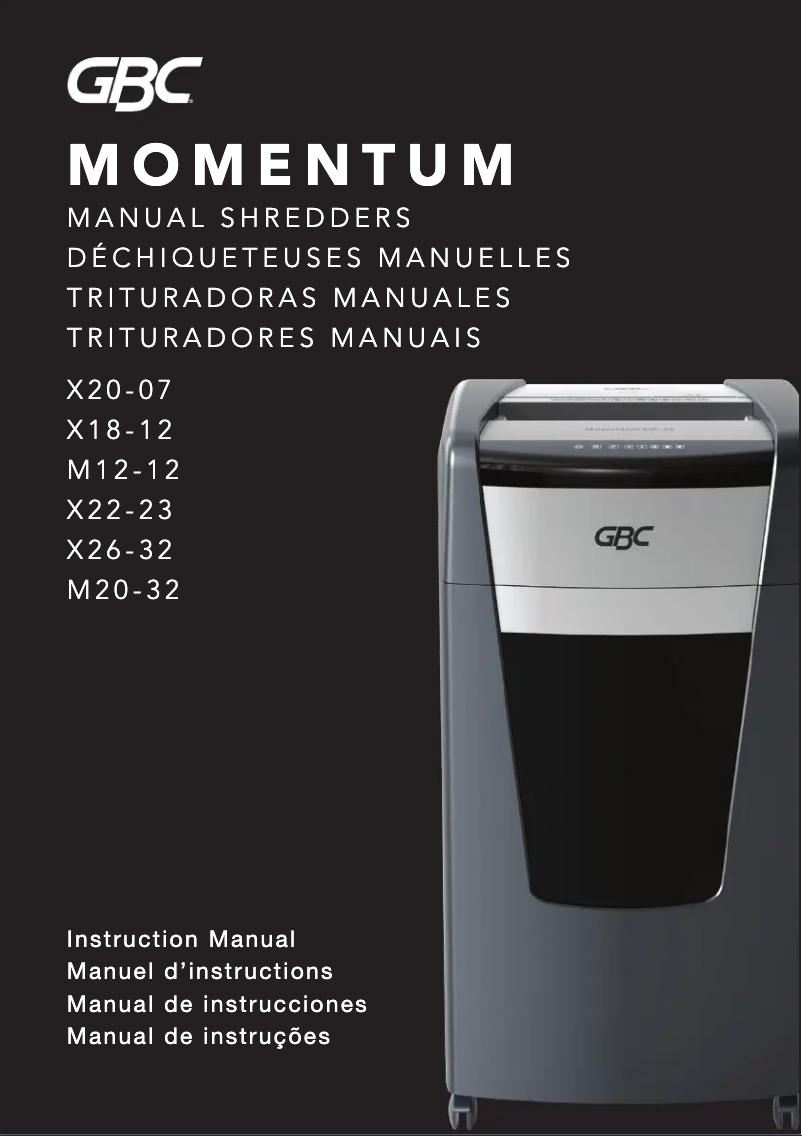 Page 1 de la notice Manuel utilisateur GBC Momentum X26-32