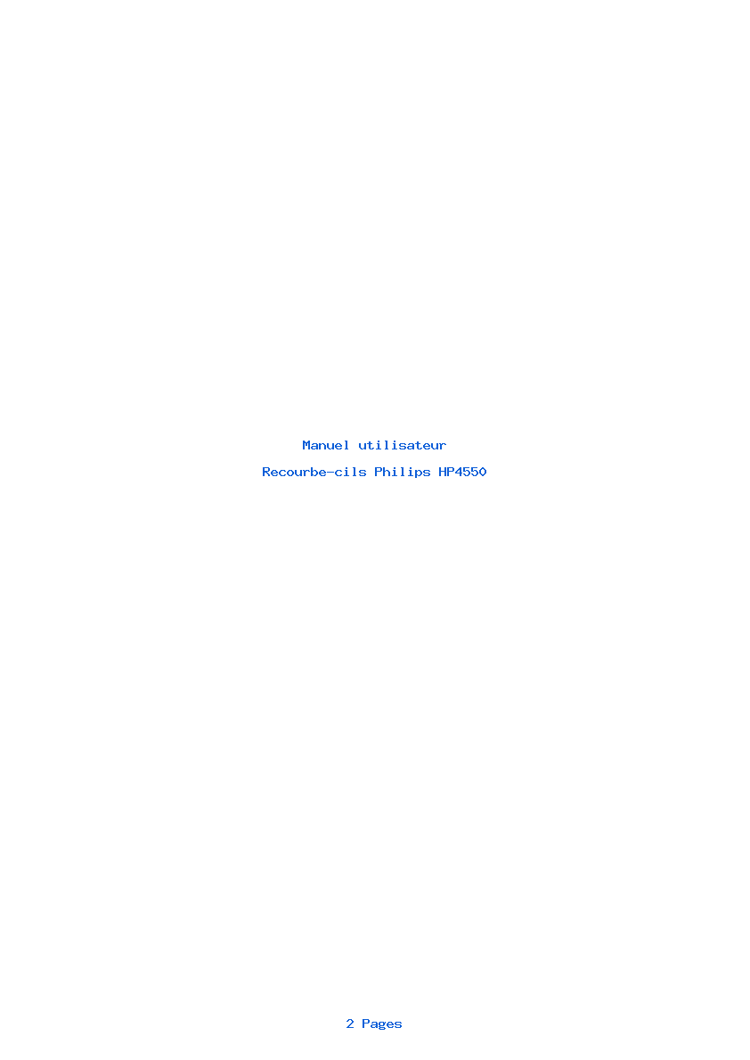 Page 1 de la notice Manuel utilisateur Philips HP4550