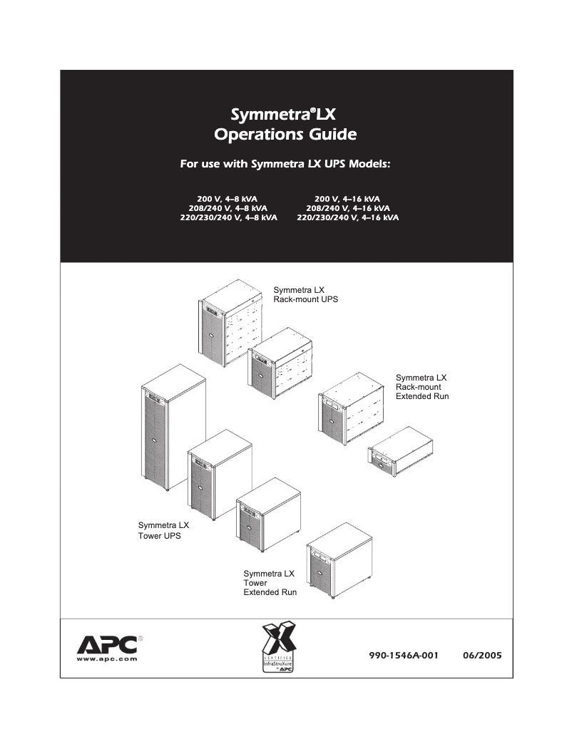 Page 1 de la notice Manuel utilisateur APC SYAF16KXR9I