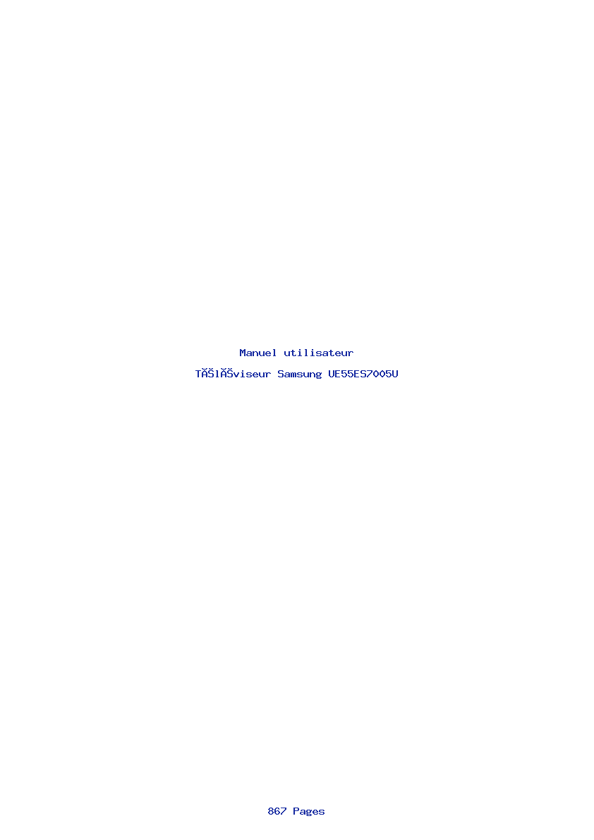 Page 1 de la notice Manuel utilisateur Samsung UE55ES7005U