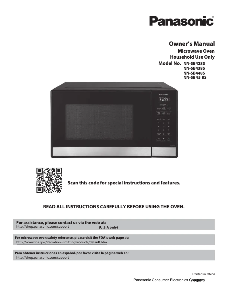 Page 1 de la notice Manuel utilisateur Panasonic NN-SB45S