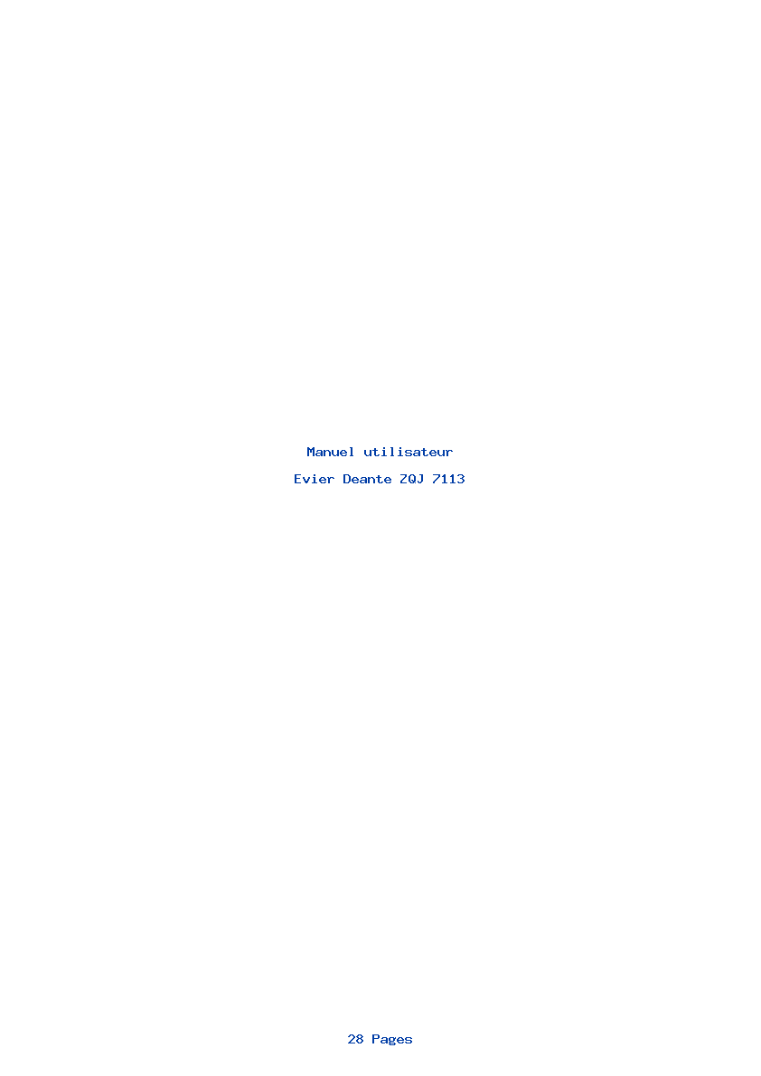 Page 1 de la notice Manuel utilisateur Deante ZQJ 7113