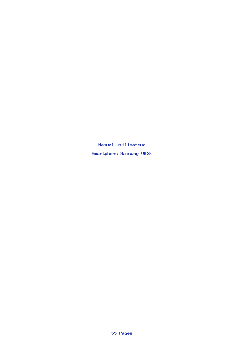 Page 1 de la notice Manuel utilisateur Samsung U608