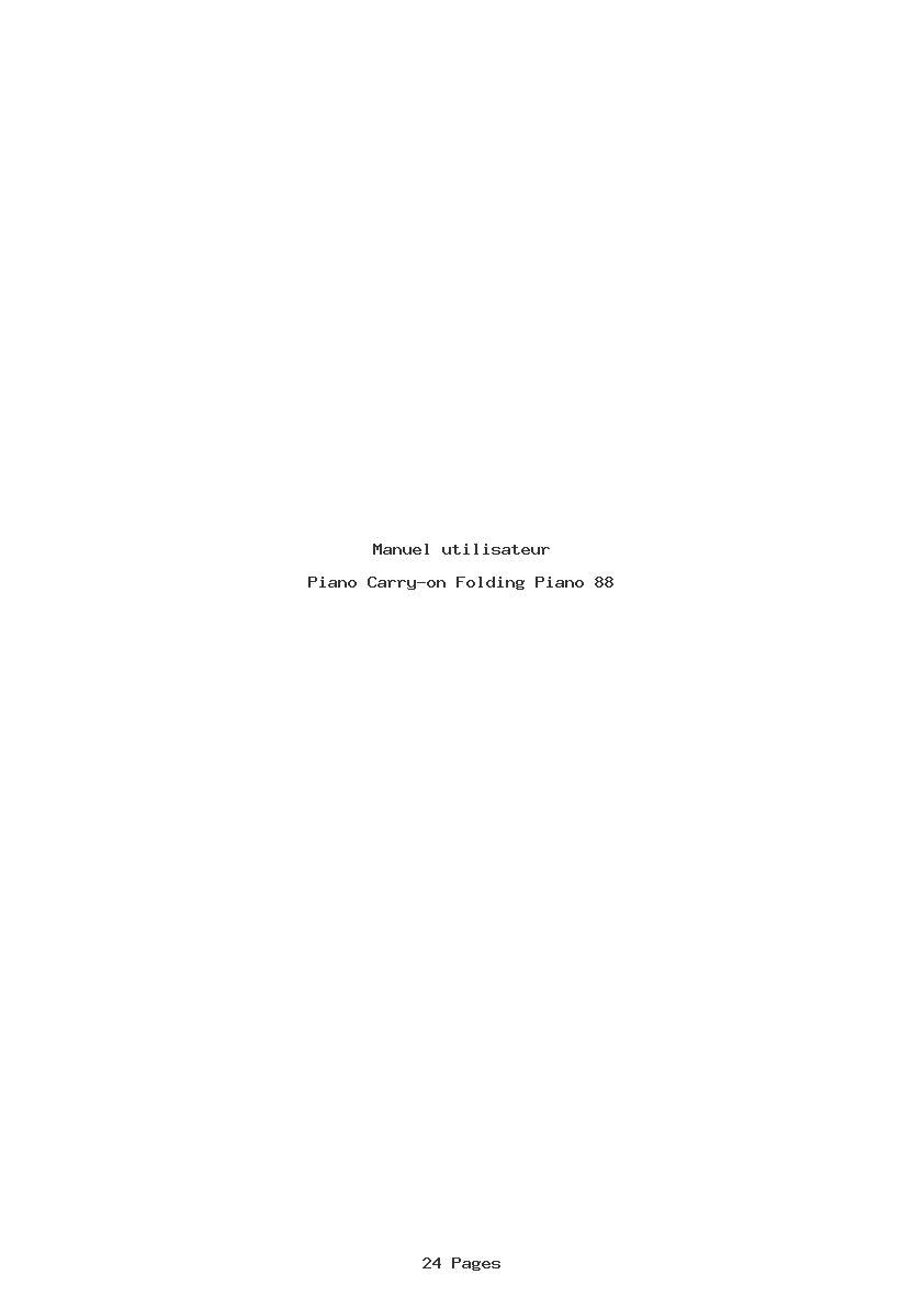 Page 1 de la notice Manuel utilisateur Carry-on Folding Piano 88