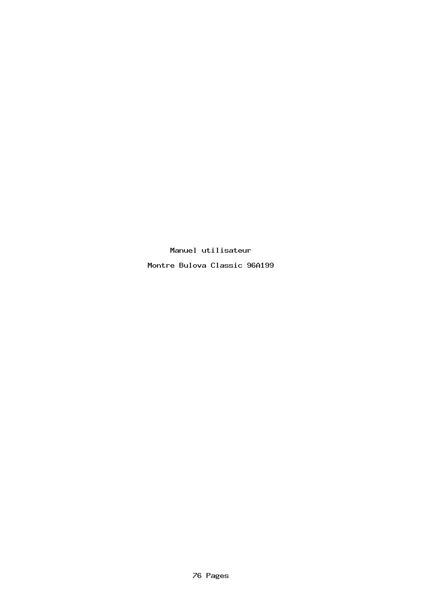 Page 1 de la notice Manuel utilisateur Bulova Classic 96A199