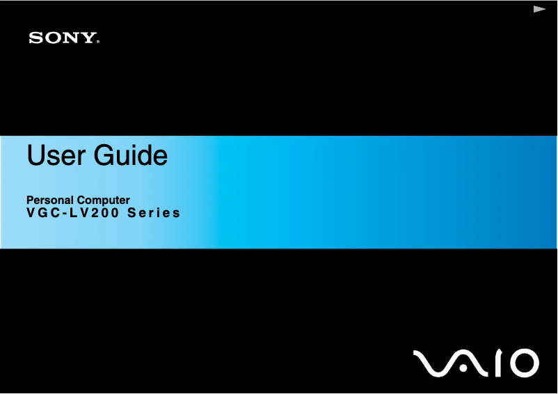 Page n°1 - Manuel utilisateur Sony Vaio VGC-LV290J