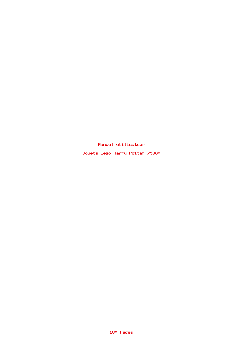 Page 1 de la notice Manuel utilisateur Lego Harry Potter 75980