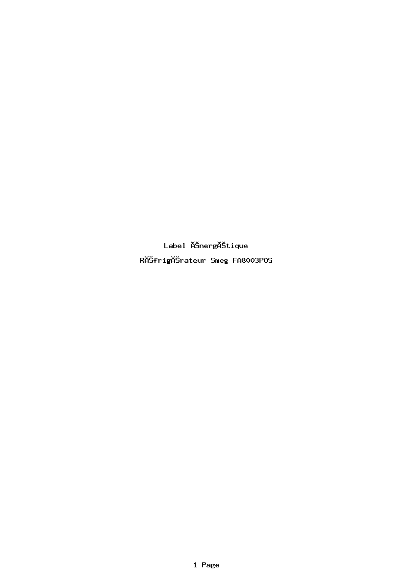 Image de la première page du manuel de l'appareil FA8003POS
