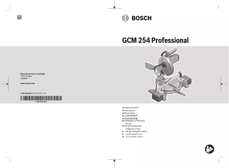 Page 1 of the manual User Manual Bosch GCM 254 Professional
