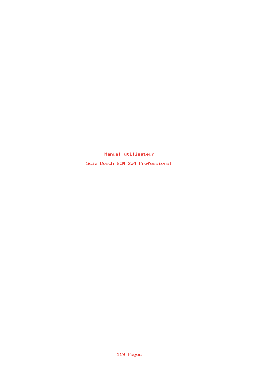 Page 1 de la notice Manuel utilisateur Bosch GCM 254 Professional