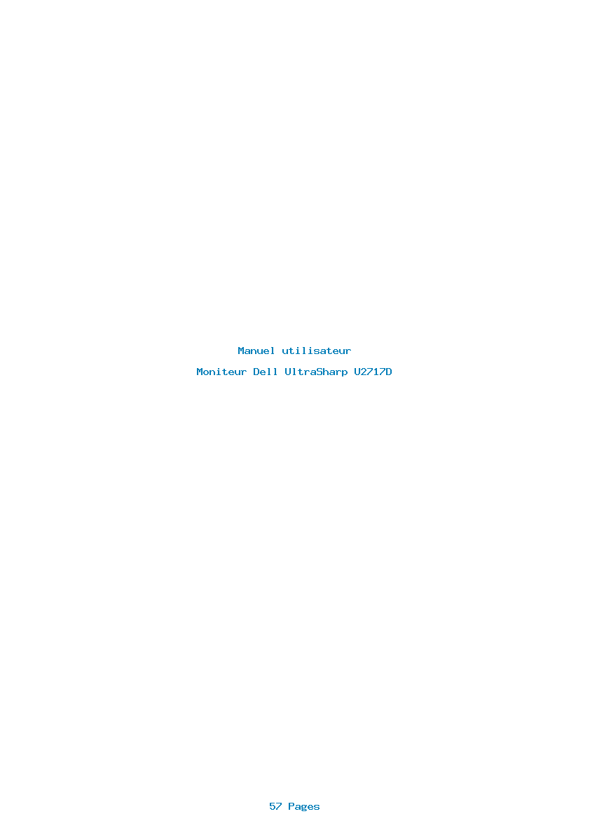Page 1 de la notice Manuel utilisateur Dell UltraSharp U2717D
