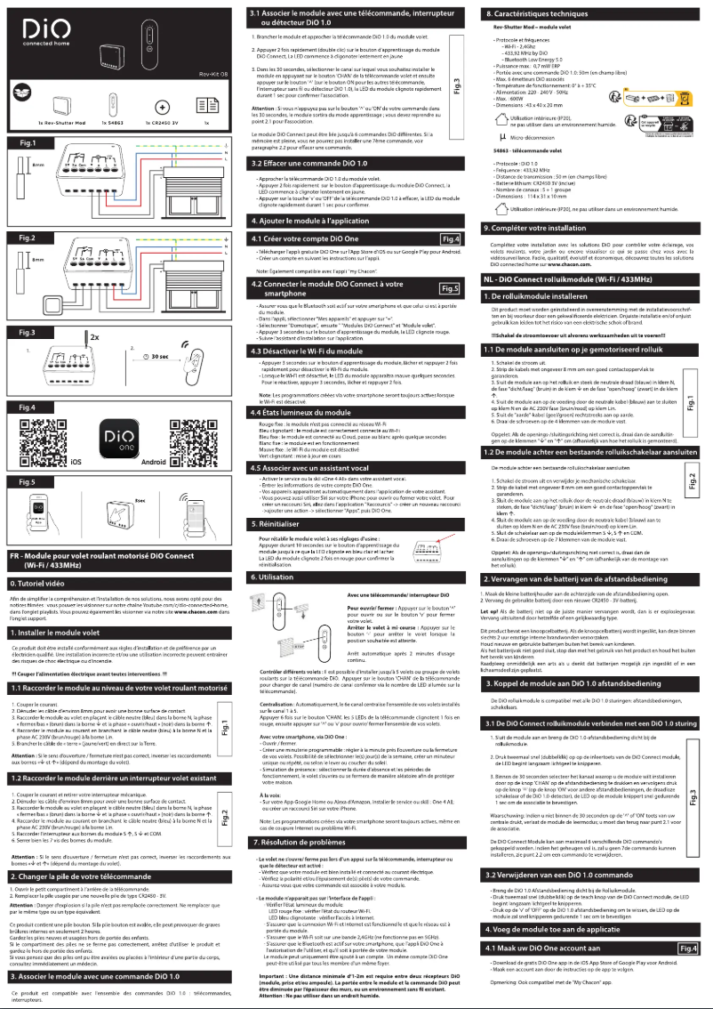 Page 1 de la notice Manuel utilisateur DiO REV-KIT-08
