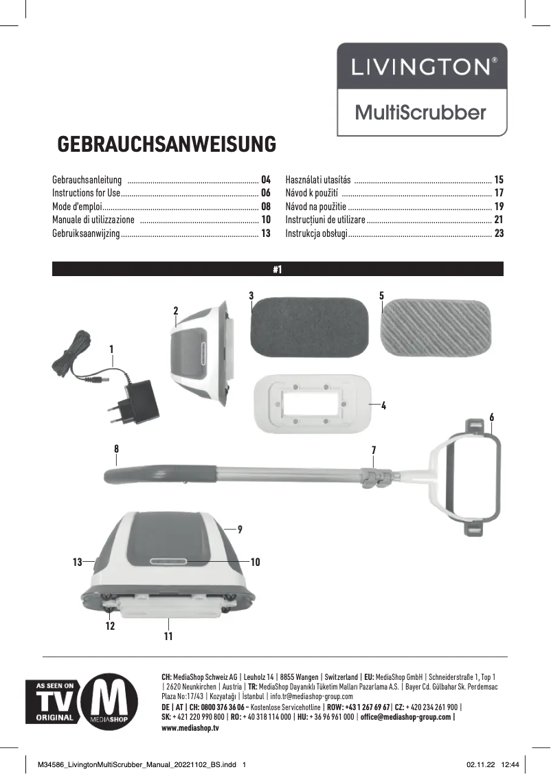 Page 1 de la notice Manuel utilisateur Livington MultiScrubber