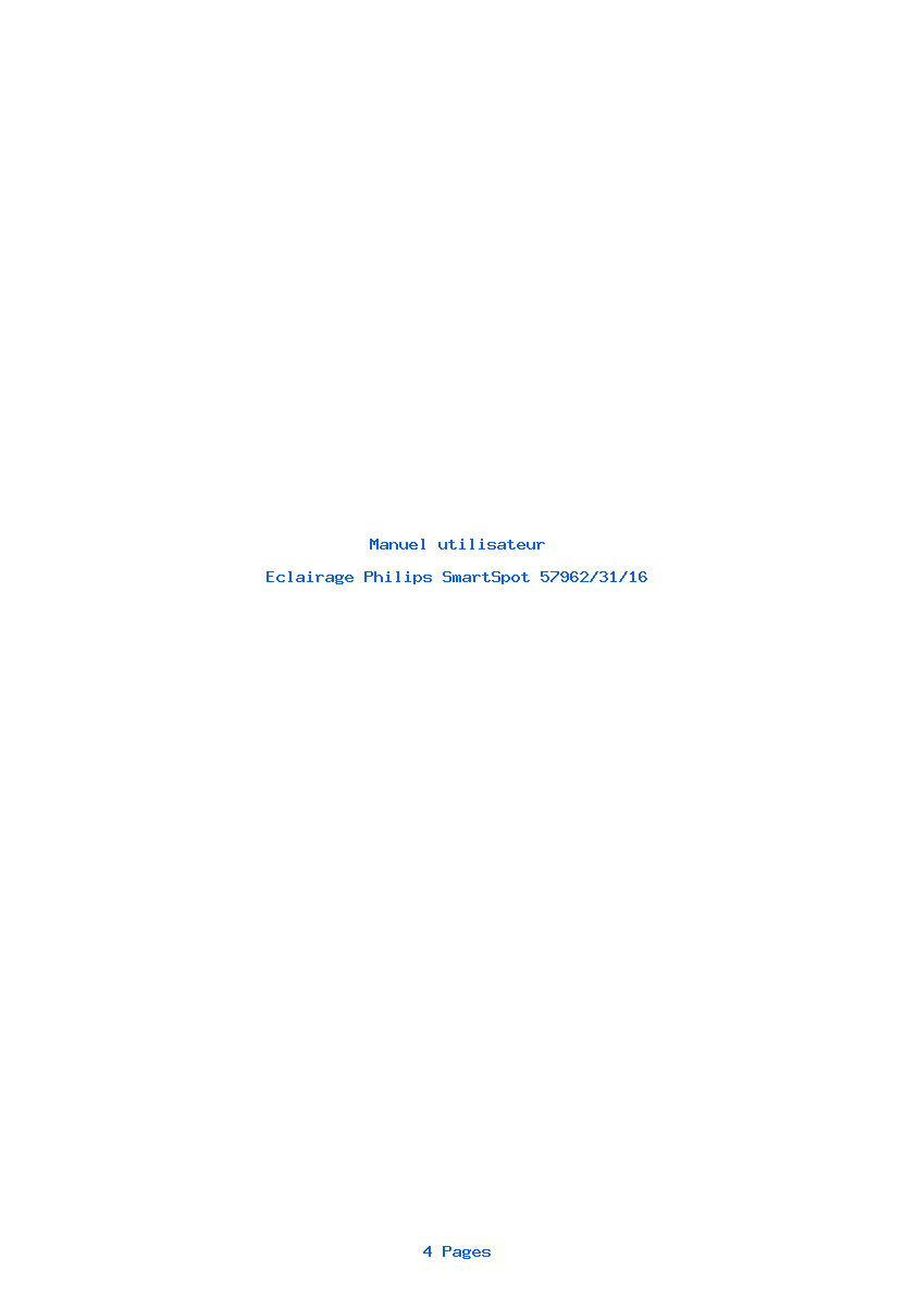 Page 1 de la notice Manuel utilisateur Philips SmartSpot 57962/31/16