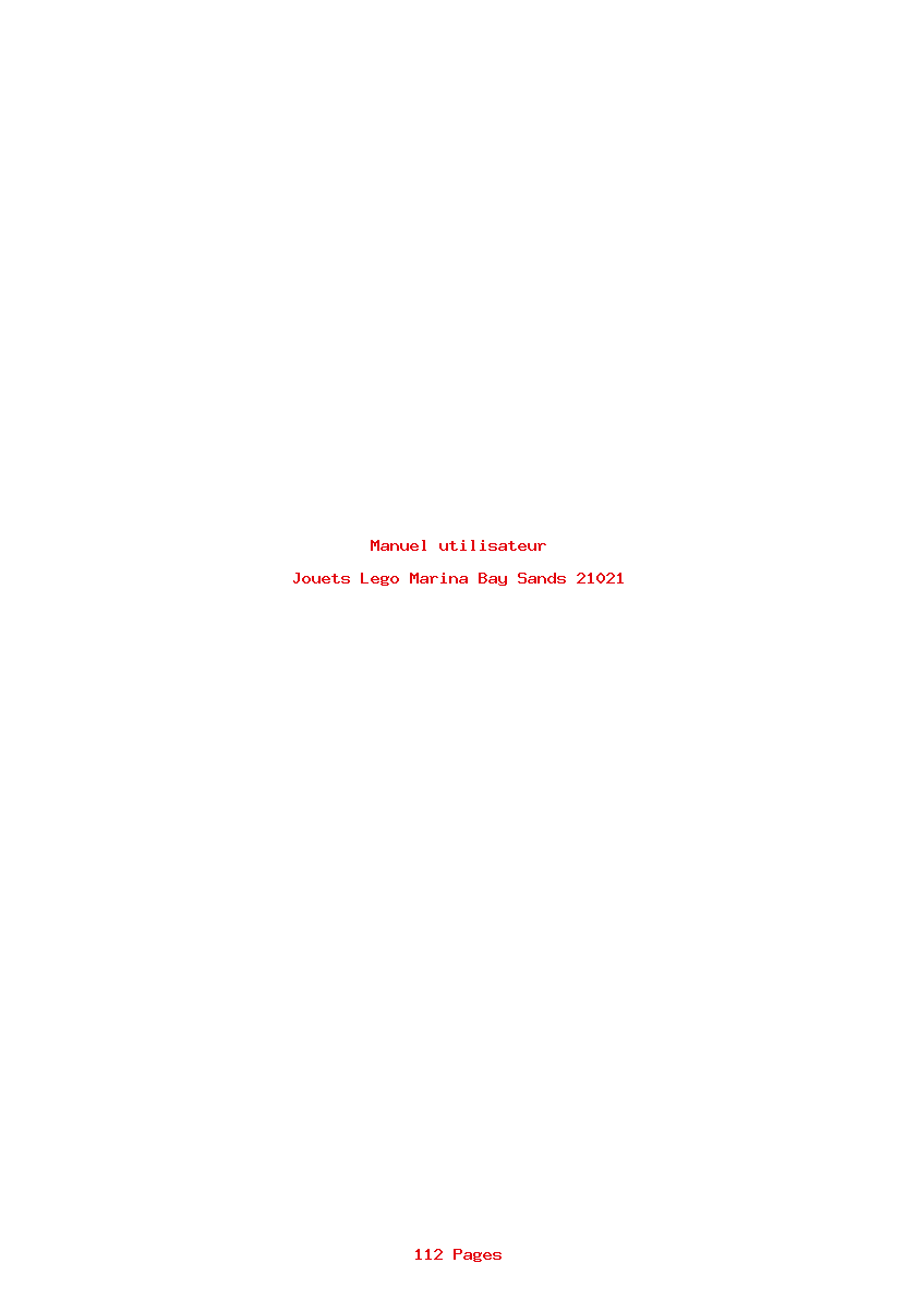 Page 1 de la notice Manuel utilisateur Lego Marina Bay Sands 21021