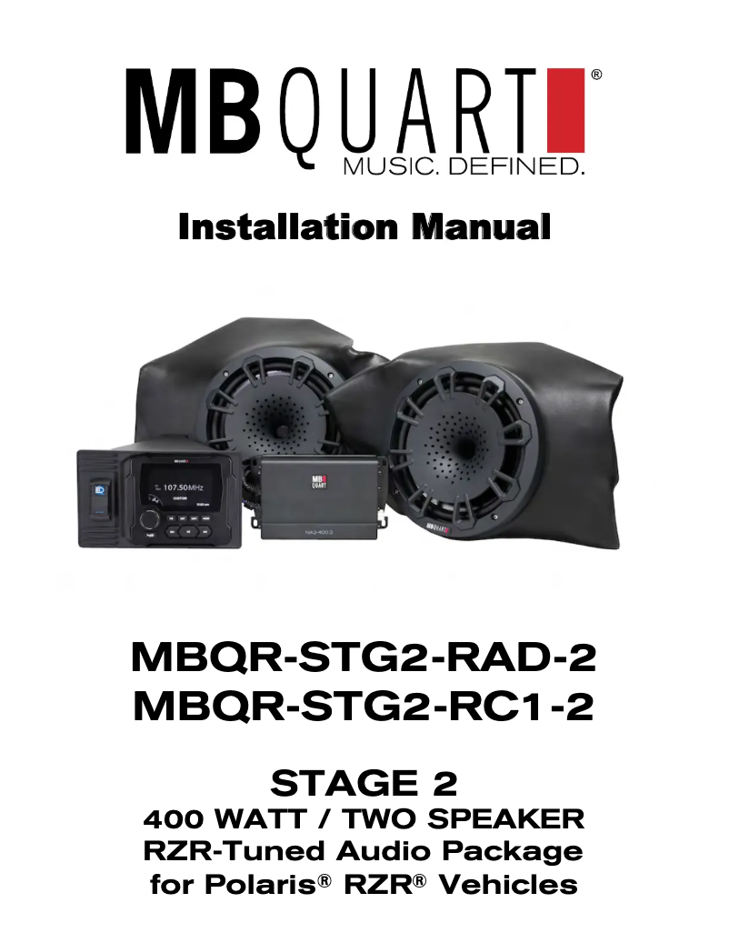 Page 1 de la notice Manuel utilisateur MB Quart MBQR-STG2-RC1-2