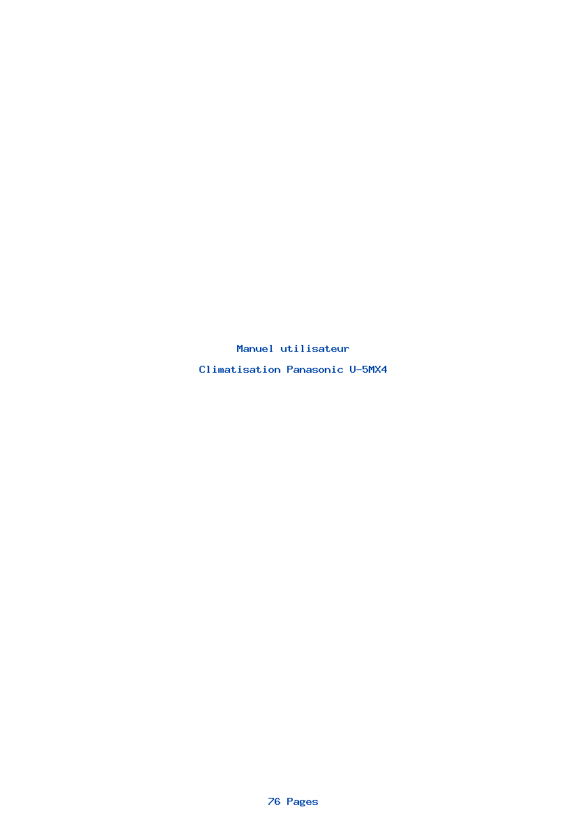 Page 1 de la notice Manuel utilisateur Panasonic U-5MX4