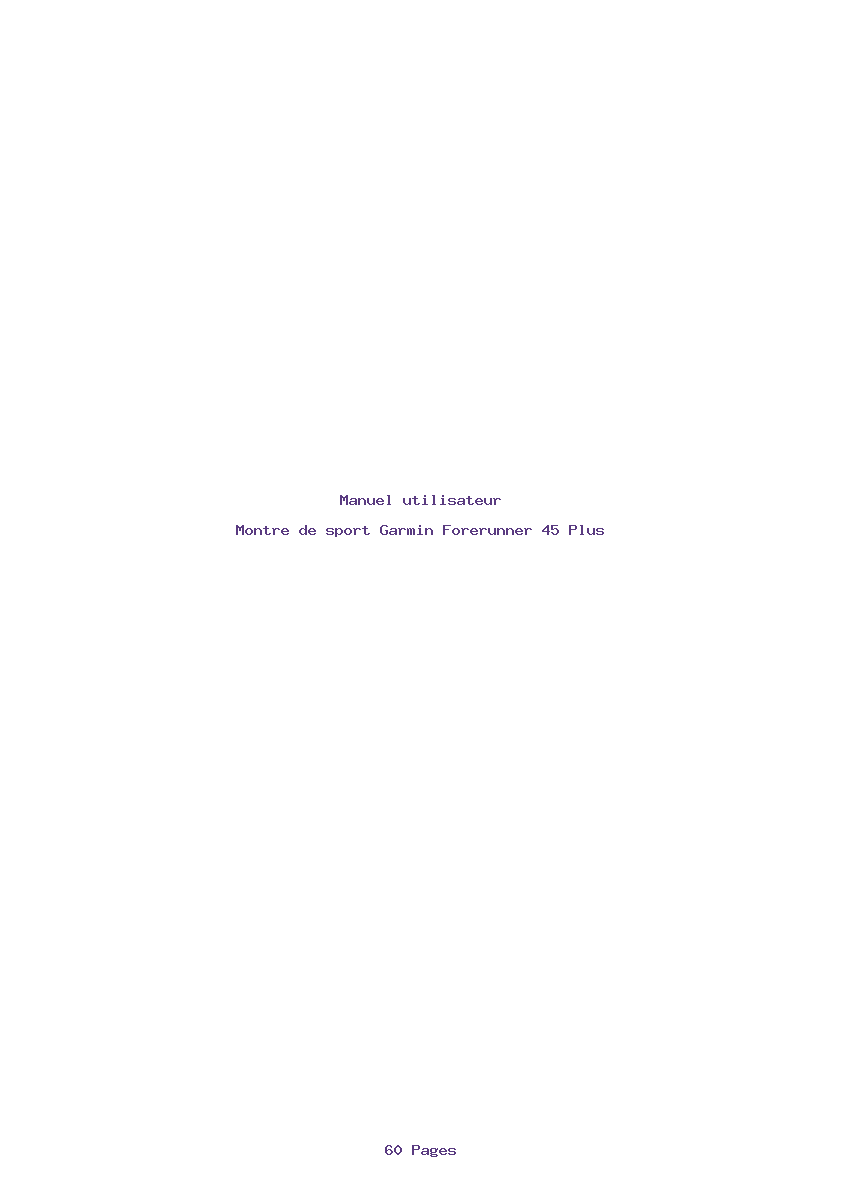 Page 1 de la notice Manuel utilisateur Garmin Forerunner 45 Plus