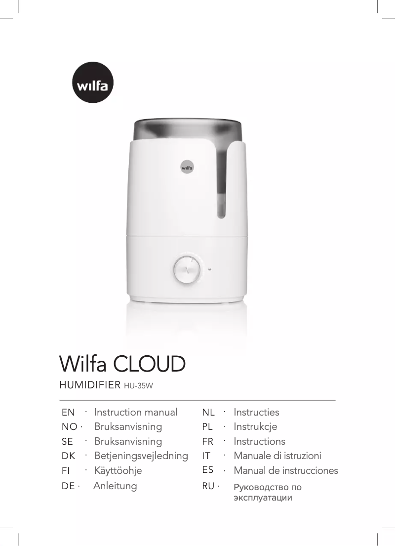 Página 1 del manual Manual de usuario Wilfa CLOUD HU3-35W