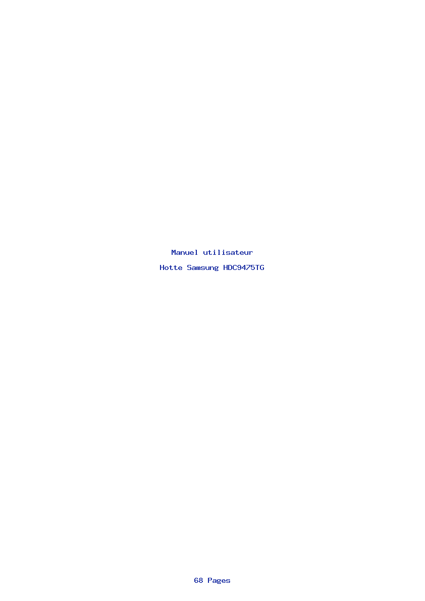 Page 1 de la notice Manuel utilisateur Samsung HDC9475TG