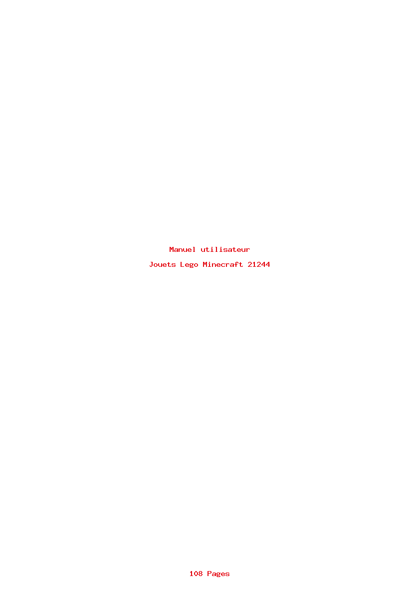 Page 1 de la notice Manuel utilisateur Lego Minecraft 21244