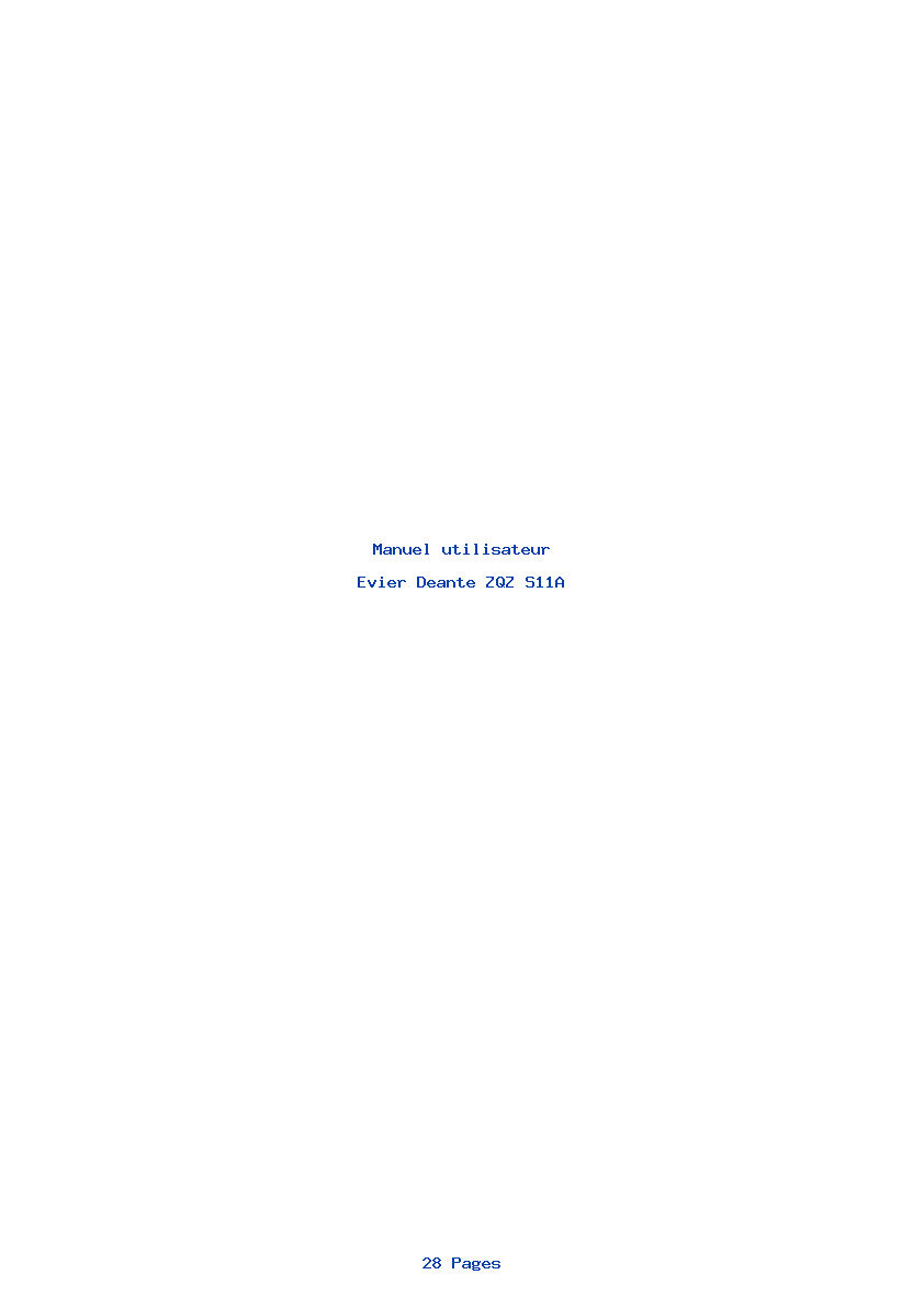 Page 1 de la notice Manuel utilisateur Deante ZQZ S11A