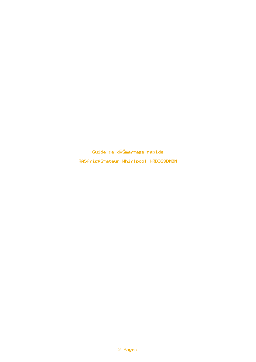 Image de la première page du manuel de l'appareil WRB329DMBM