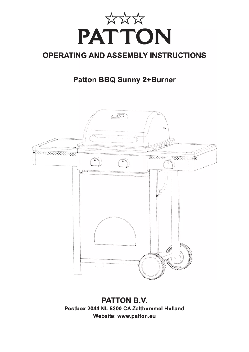 Page 1 de la notice Manuel utilisateur Patton BBQ Sunny 2+Burner