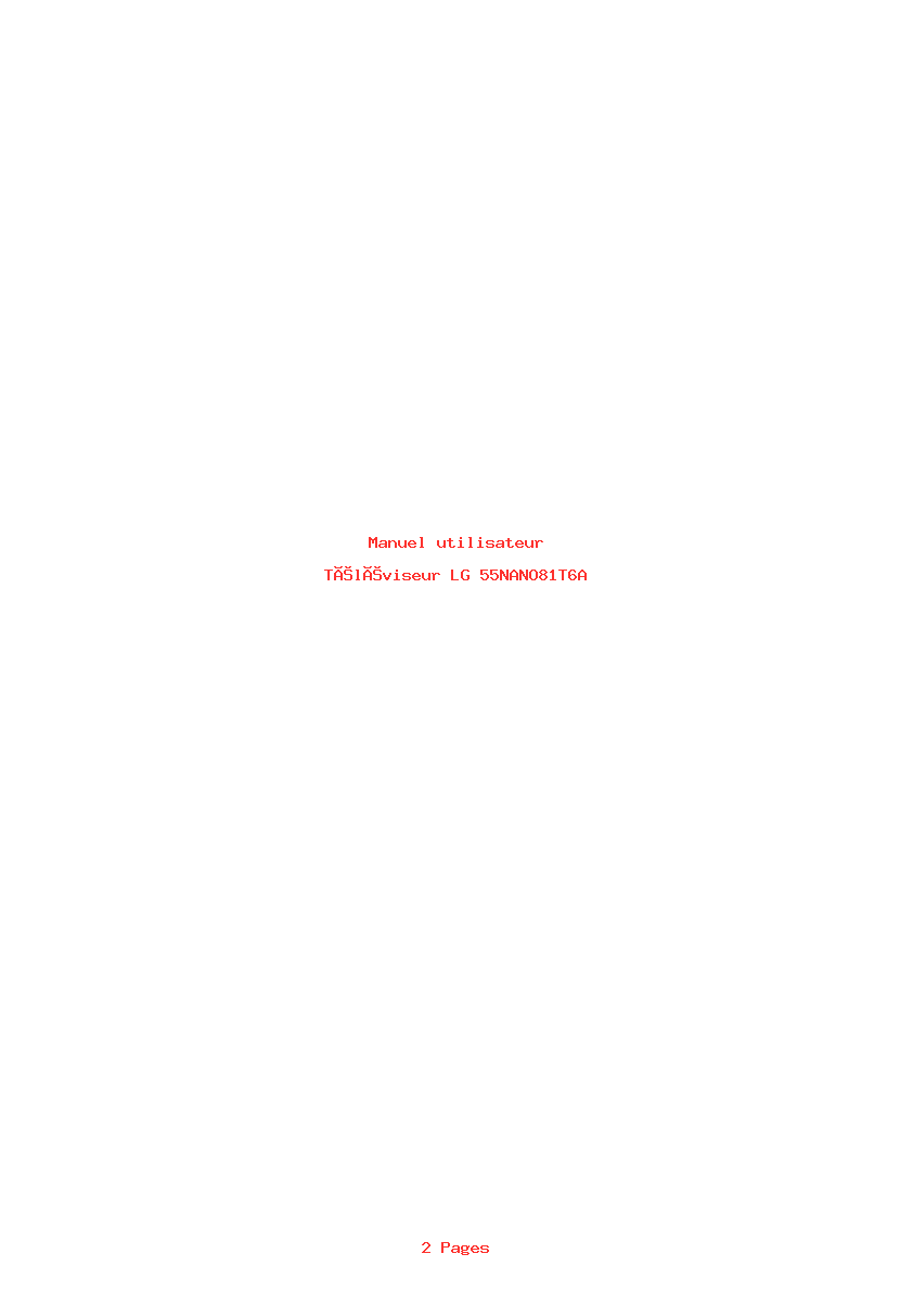 Page 1 de la notice Manuel utilisateur LG 55NANO81T6A