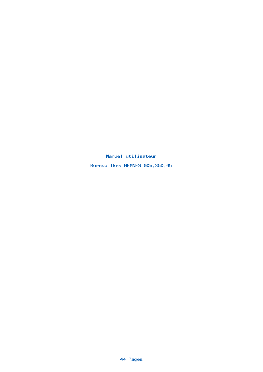 Page 1 de la notice Manuel utilisateur Ikea HEMNES 905.350.45