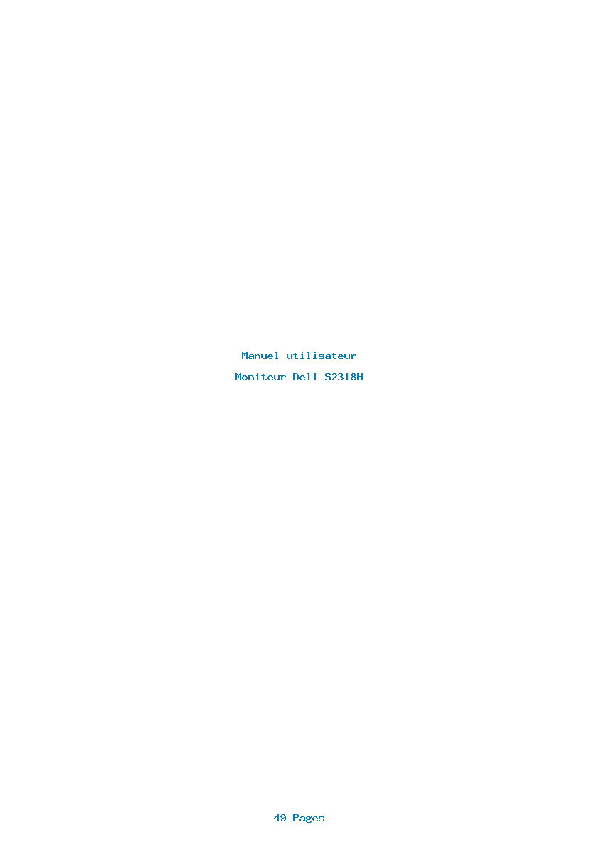 Page 1 de la notice Manuel utilisateur Dell S2318H