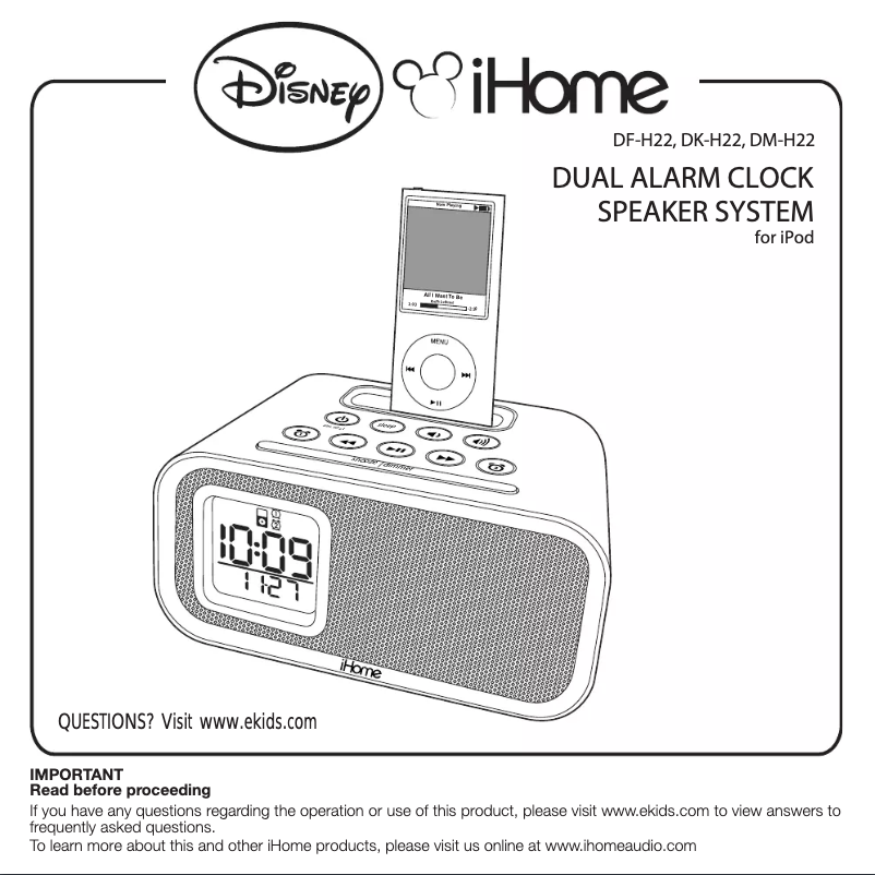 Page 1 de la notice Manuel utilisateur KIDdesigns DF-H22