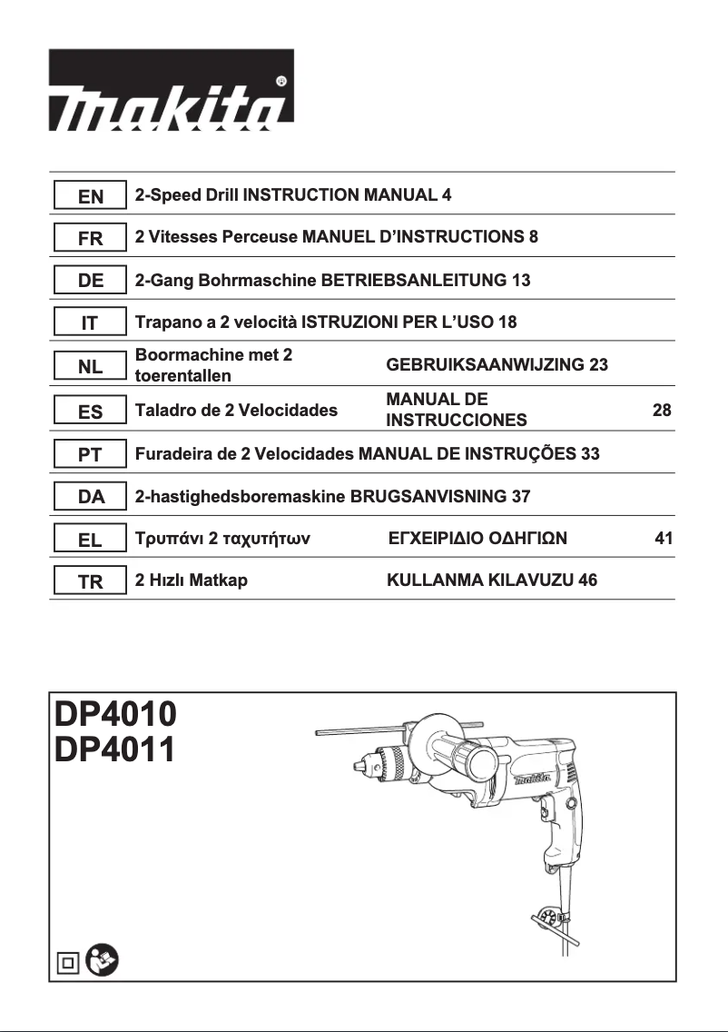 Page 1 de la notice Manuel utilisateur Makita DP4011