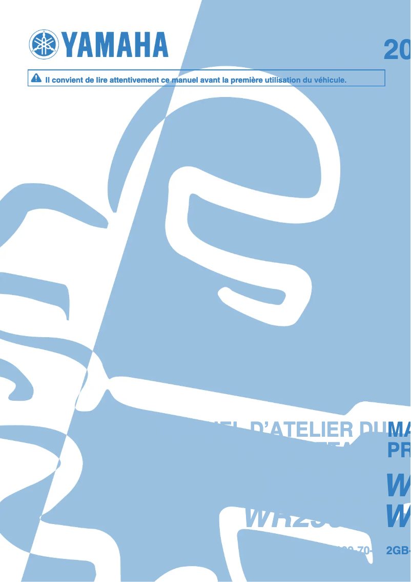 Page 1 de la notice Manuel utilisateur Yamaha WR250F (2015)