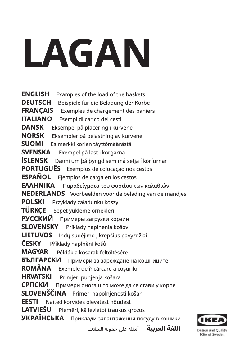 Page 1 de la notice Manuel utilisateur Ikea LAGAN 305.089.93