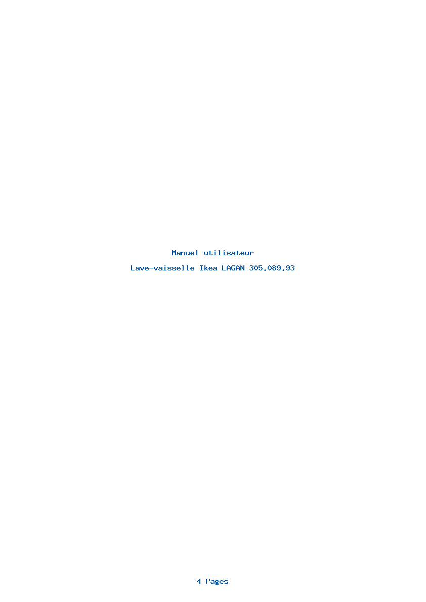 Page 1 de la notice Manuel utilisateur Ikea LAGAN 305.089.93