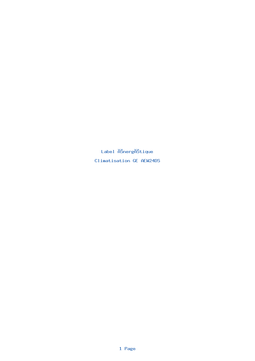 Image de la première page du manuel de l'appareil AEW24DS