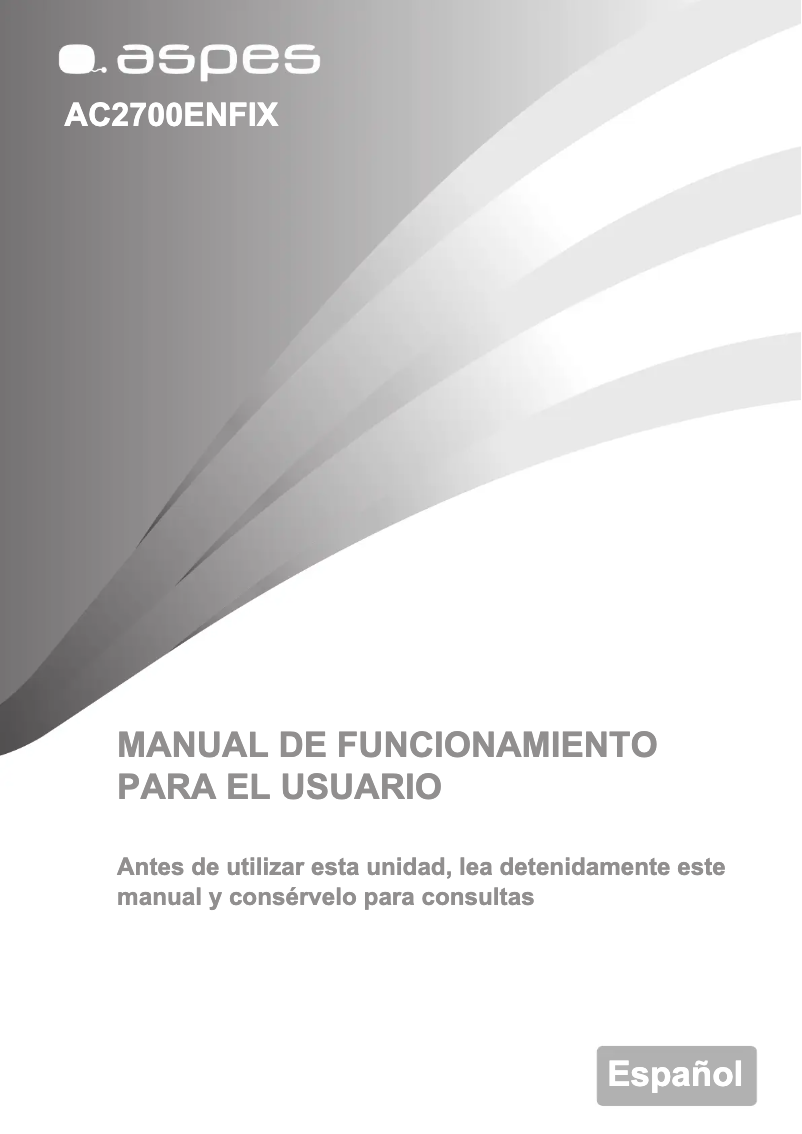 Page 1 de la notice Manuel utilisateur Aspes AC2700ENFIX