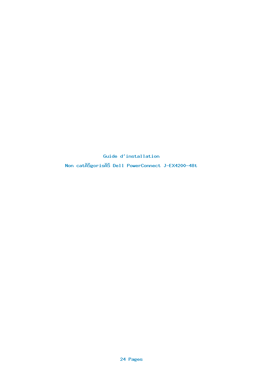 Page 1 de la notice Guide d'installation Dell PowerConnect J-EX4200-48t