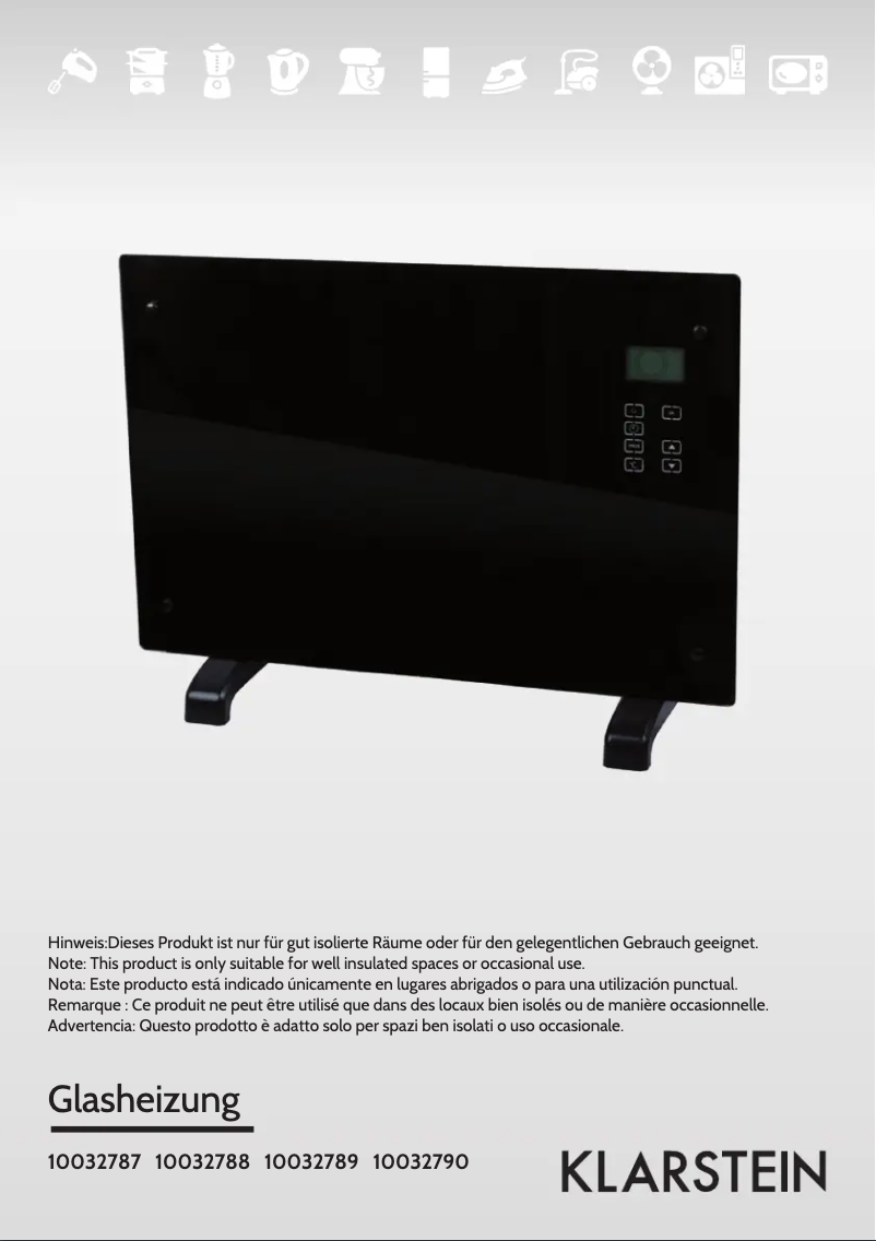 Page 1 de la notice Manuel utilisateur Klarstein 10032790