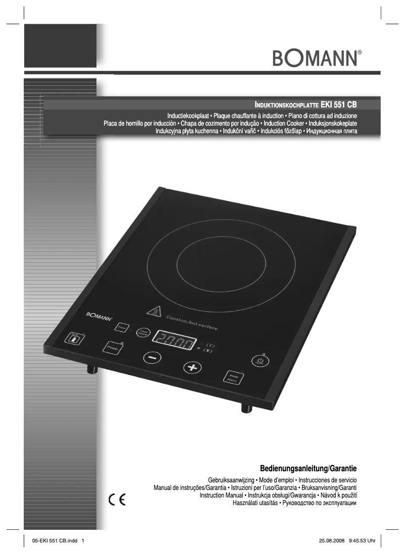 Page 1 de la notice Manuel utilisateur Bomann EKI 551