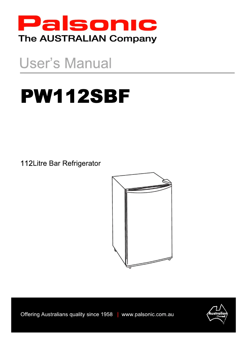 Page 1 of the manual User Manual Palsonic PW112SBF