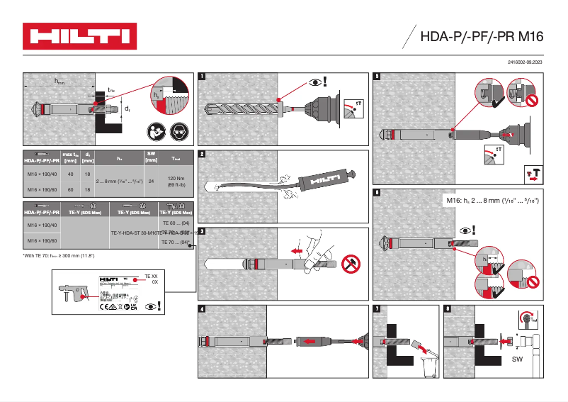 Page 1 de la notice Manuel utilisateur Hilti HDA-P